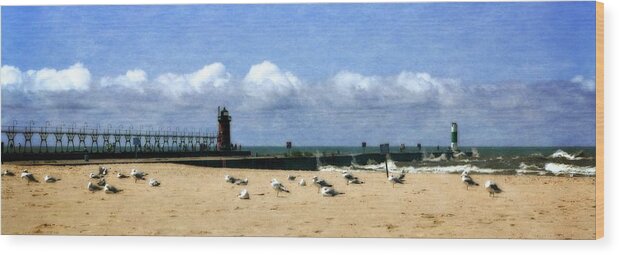 Black River Wood Print featuring the photograph Beach at South Haven by Michelle Calkins