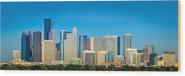 Downtown Houston Daytime Wood Print featuring the photograph Downtown Houston Daytime by David Morefield