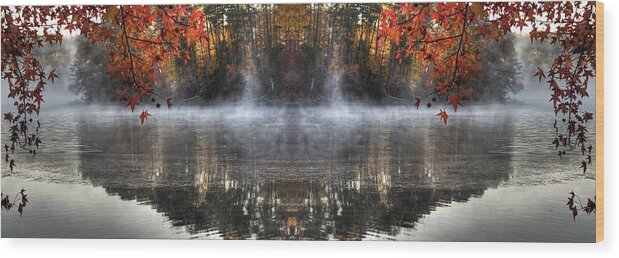 Autumn Wood Print featuring the photograph Fall at Lake Soddy by Rebecca Hiatt