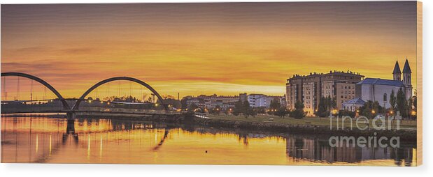 Naron Wood Print featuring the photograph Jubia Bridge Panorama Neda Naron Galicia Spain by Pablo Avanzini