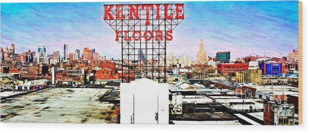Kentile Floors Sign Wood Print featuring the photograph Kentile Floors by Lilliana Mendez