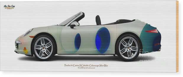 Car Wood Print featuring the photograph Porsche 911 Colourscape Sivler-Blu by Art Faul