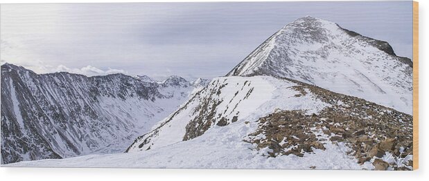 Quandary Wood Print featuring the photograph Quandary Peak Panorama by Aaron Spong