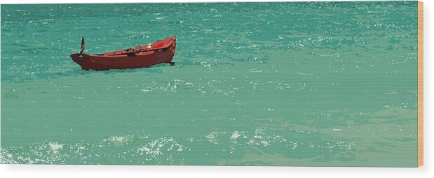 Sea Wood Print featuring the digital art Red Row by Tg Devore