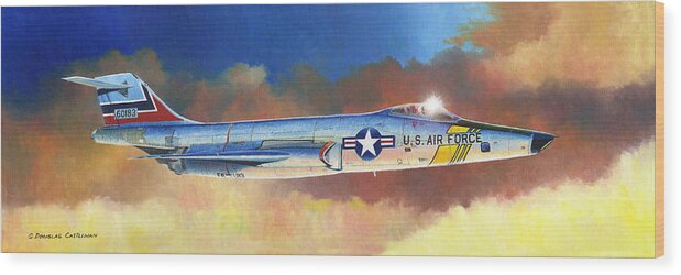 Military Wood Print featuring the painting RF-101 Voodoo by Douglas Castleman