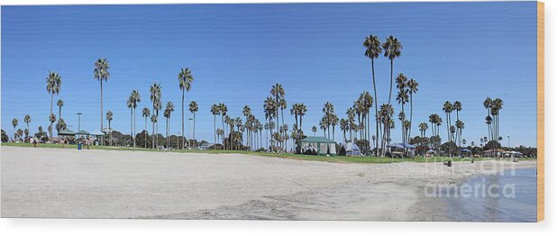 San Diego Wood Print featuring the photograph San Diego Panoramic by Tony Cordoza