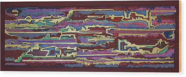 Southwest Wood Print featuring the mixed media Southwest Passages by Liz Evensen
