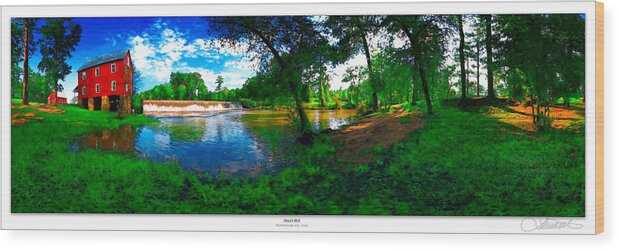 Historic Wood Print featuring the photograph Starrs Mill 360 Panorama by Lar Matre