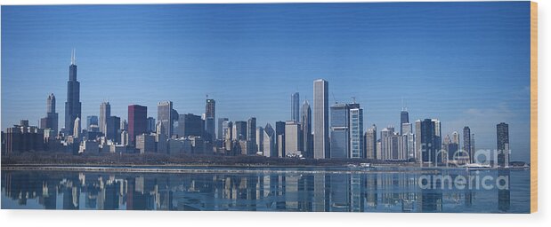 Chicago Panorama Wood Print featuring the photograph Chicago Panorama by Dejan Jovanovic