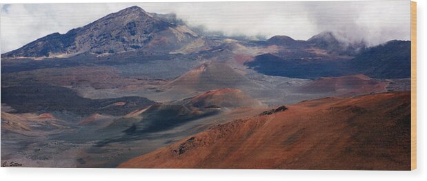 Hawaii Photographs Wood Print featuring the photograph Haleakala Volcano by C Sitton