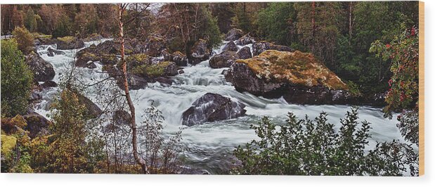 Landscape Wood Print featuring the photograph Valdolla River by A A