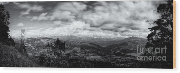 Panorama Wood Print featuring the photograph View From the James Taylor Seat Panorama by Venura Herath