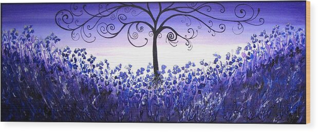 Bluebells Wood Print featuring the painting Bluebell Field by Amanda Dagg
