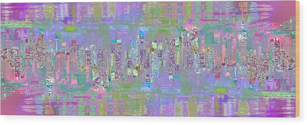 Abstract Wood Print featuring the digital art City Blox Light by Mary Clanahan