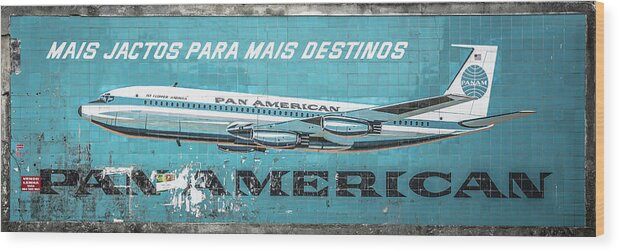 Pan Am Wood Print featuring the photograph Pan American Vintage Ad V by Marco Oliveira