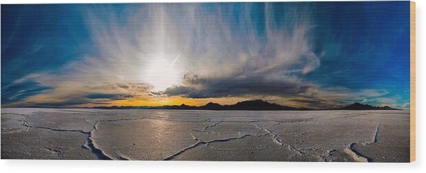 Utah Wood Print featuring the photograph Salt Flats Sunset by Dave Koch
