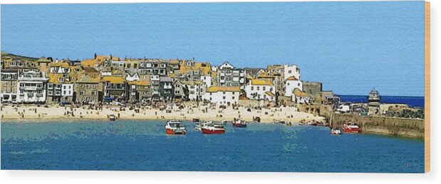 St Ives Wood Print featuring the digital art Sea and Sky by Julian Perry