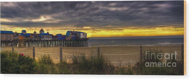 Beach Wood Print featuring the photograph Sunrise Over the Empty Beach by David Bishop