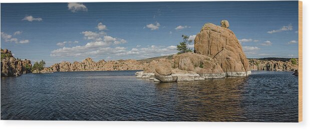 Arizona Wood Print featuring the photograph Watson Lake Panorama by Teresa Wilson