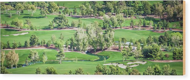 Golf Wood Print featuring the photograph Beautiful Aerial Of A Golf Resort In Las Vegas Nevada #3 by Alex Grichenko