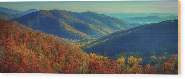 Shenandoah National Park Wood Print featuring the photograph Autumn In The Shenandoah Valley by Mountain Dreams
