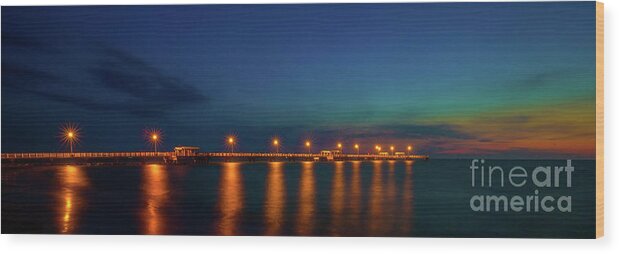 Photographs Wood Print featuring the photograph Fishing Pier At Twilight by Felix Lai