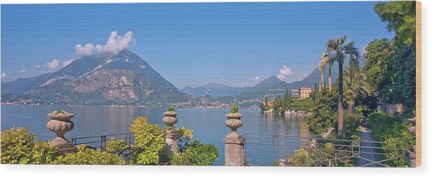 Panoramic Wood Print featuring the photograph Lake Como, Varenna, Lombardy by Kathy Collins