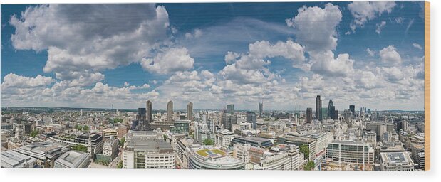 Central Bank Wood Print featuring the photograph London Big Sky Cityscape by Fotovoyager