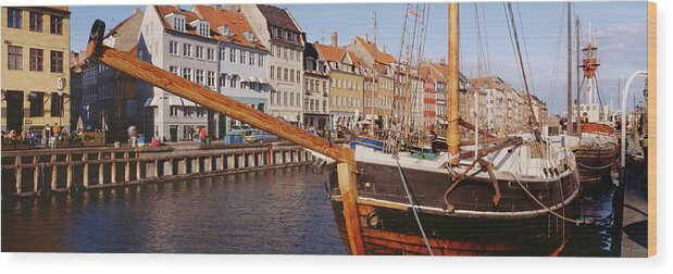 Copenhagen Wood Print featuring the photograph Waterfront Harbor With Boats And by Harald Sund