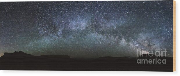 Mily Way Wood Print featuring the photograph Milky way panoramic by Matteo Colombo