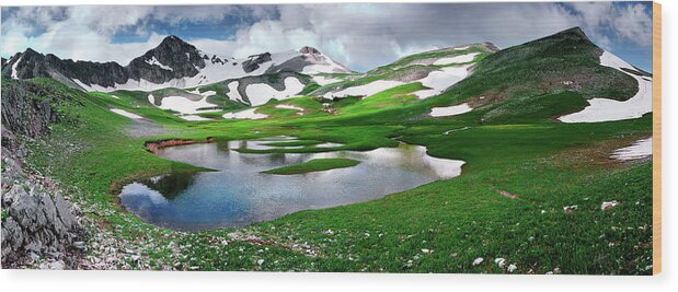 Verligka Wood Print featuring the photograph Verligka Panorama by Elias Pentikis