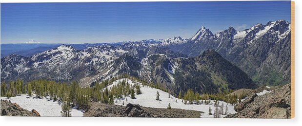 Panorama Wood Print featuring the photograph Wenatchee Mountains by Pelo Blanco Photo