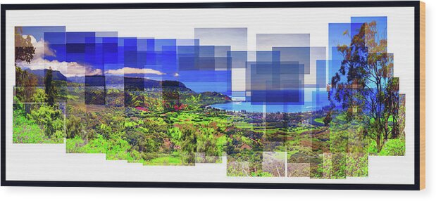 Hawaii Wood Print featuring the photograph Hanalei Panograph by Lawrence Knutsson