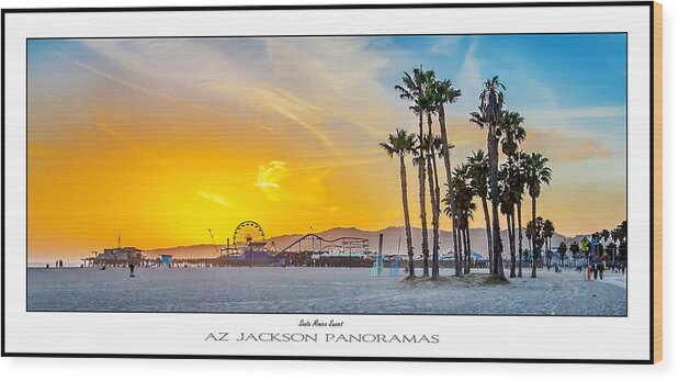 Los Angeles Wood Print featuring the photograph Santa Monica Sunset Poster Print by Az Jackson