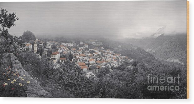 Landscape Wood Print featuring the photograph Village In the Clouds by Royce Howland