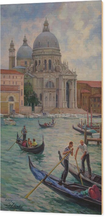 Venice Wood Print featuring the painting Grand canal. Venice. by Serguei Zlenko