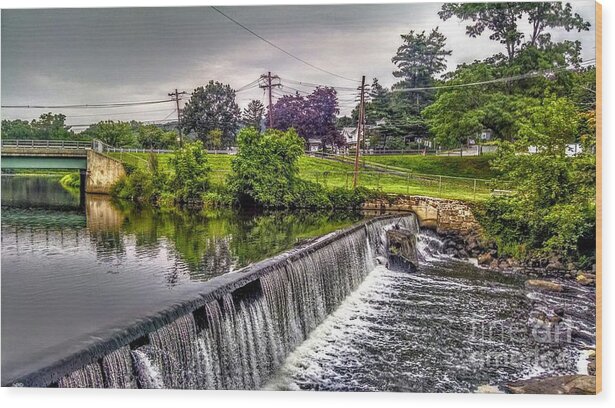 Spillway Wood Print featuring the photograph Spillway at Grace Lord Park, Boonton NJ by Christopher Lotito
