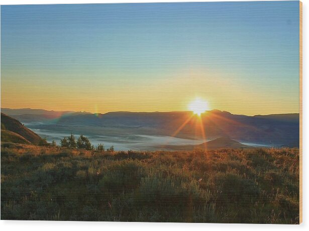 Jackson Hole Wood Print featuring the photograph Over the Mountain by Catie Canetti