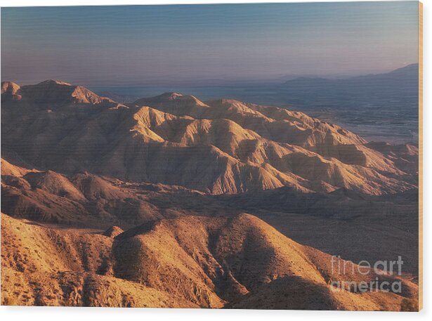 Sunset At Keys View In The Joshua Tree National Park Wood Print featuring the photograph Sunset at Keys View by Kype Hills