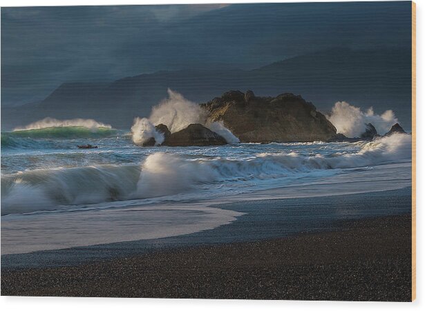 Oregon Wood Print featuring the photograph Beach in Oregon by Don Hoekwater Photography