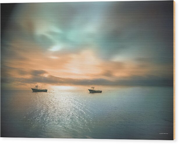 Seascape Photos Wood Print featuring the photograph Pareja #2 by Alfonso Garcia