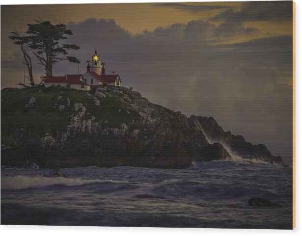Crescent City Wood Print featuring the photograph Crescent City Lighthouse by Don Hoekwater Photography
