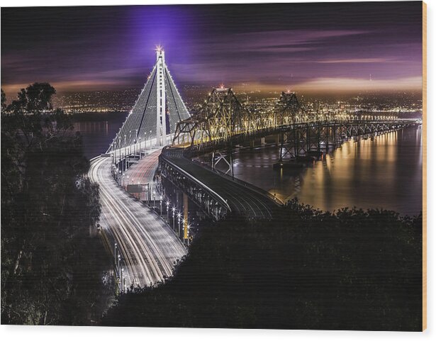 Bay Bridge Wood Print featuring the photograph The New Span by Don Hoekwater Photography