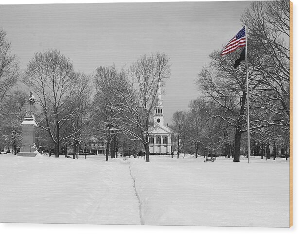 Guilford Green Wood Print featuring the photograph Winter's Coming by Catie Canetti