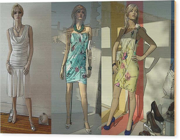 Mannequins Wood Print featuring the digital art Welcome To Summer by Saad Hasnain