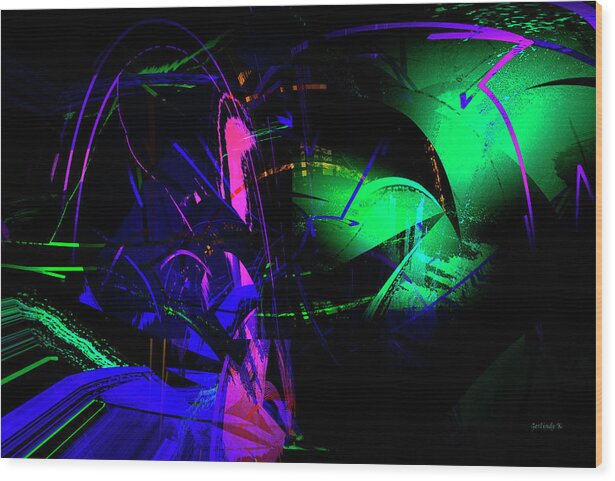 Abstract Wood Print featuring the digital art Emotions by Gerlinde Keating