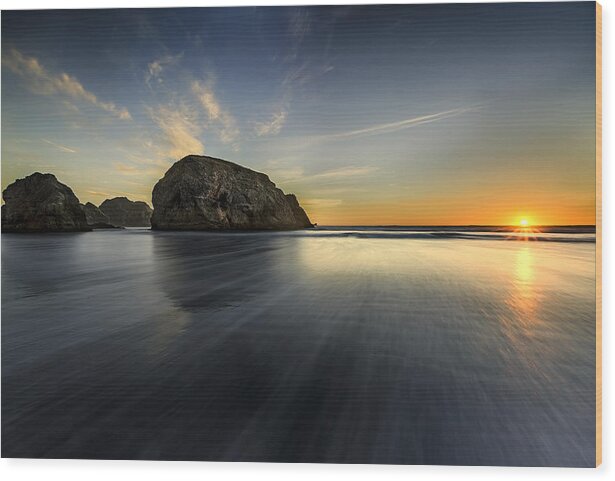 Basia Wood Print featuring the photograph Gold Beach by Don Hoekwater Photography