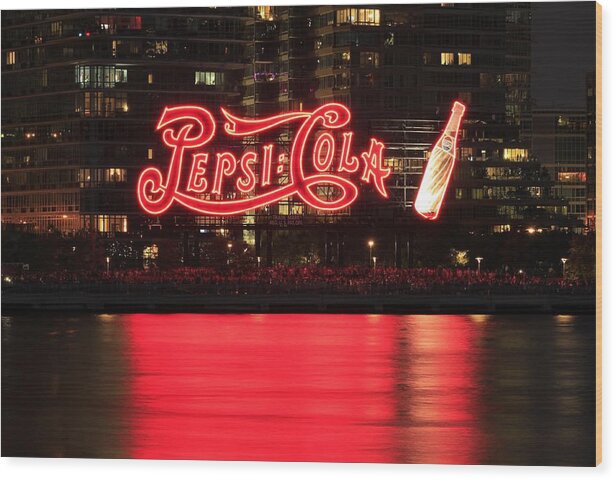  East River Wood Print featuring the photograph Pepsi Time by Catie Canetti