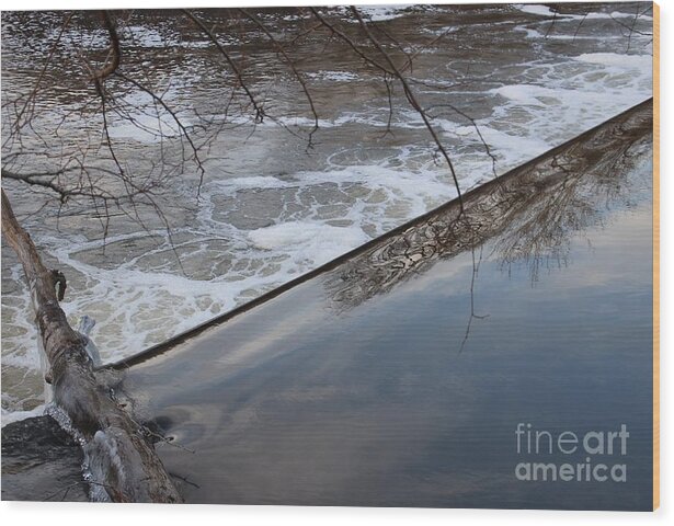 Winter Wood Print featuring the photograph Pompton Spillway from Above by Christopher Lotito
