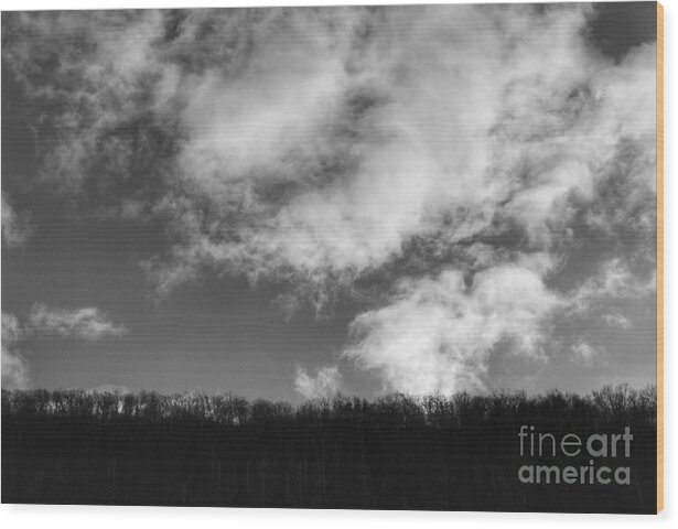 Winter Wood Print featuring the photograph Winter Clouds Over the Delaware River by Christopher Lotito